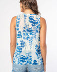 WATER COLOUR FLORAL TIE NECK TANK