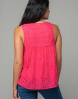 LEAF PRINT TANK WITH TASSELS