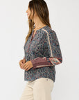 LACE TRIM BORDERED BLOUSE