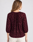 TONAL PRINT V-NECK BLOUSE