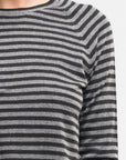STRIPE SWEATER WITH CONTRAST TRIM
