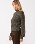MOCK NECK BISHOP SLEEVE SWEATER