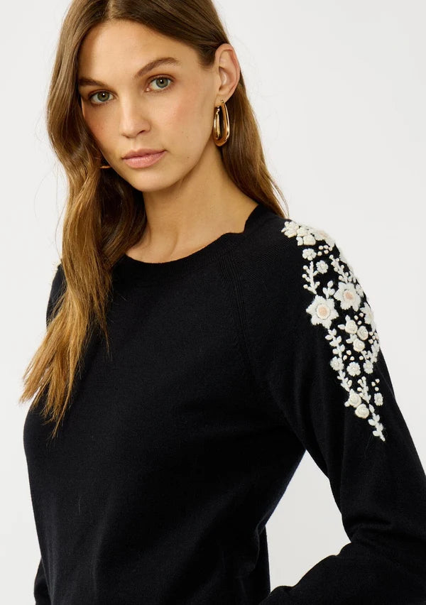 FLORAL EMBROIDERED SWEATER