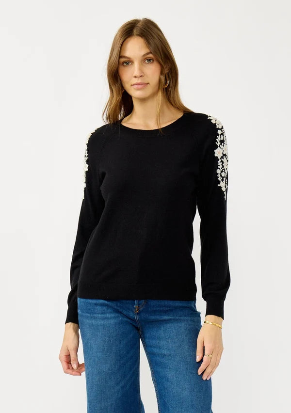 FLORAL EMBROIDERED SWEATER