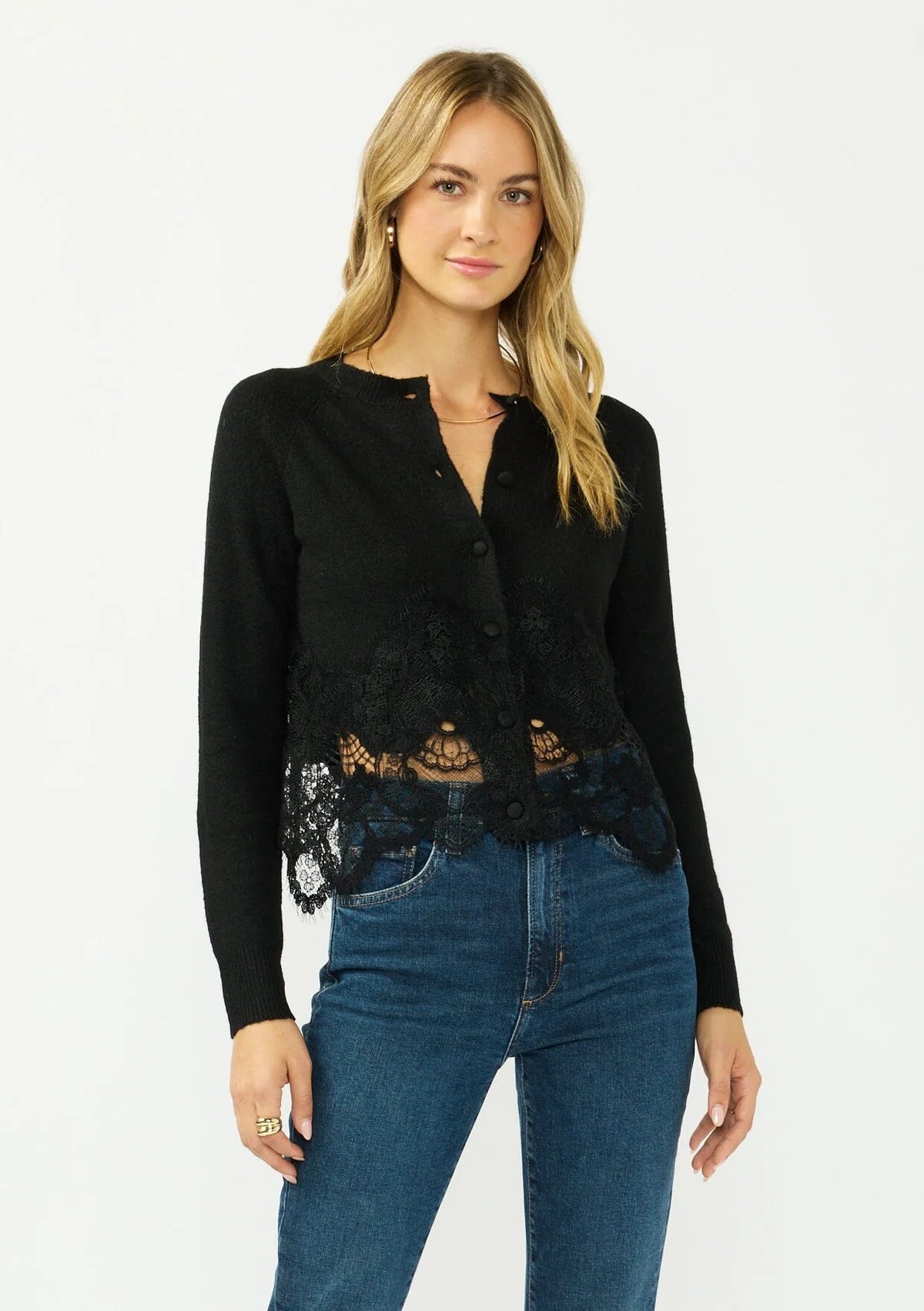 LACE TRIM CARDIGAN