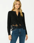 LACE TRIM CARDIGAN