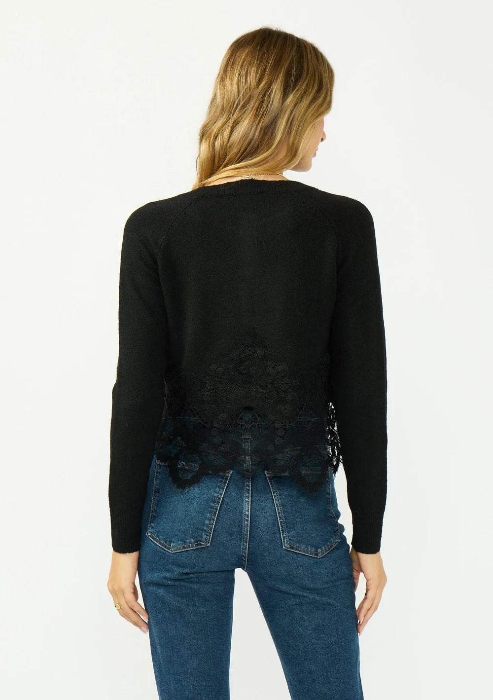 LACE TRIM CARDIGAN