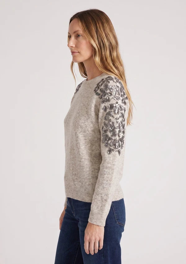 FLORAL SEQUINS SWEATER