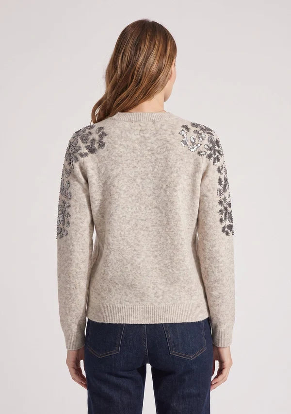 FLORAL SEQUINS SWEATER