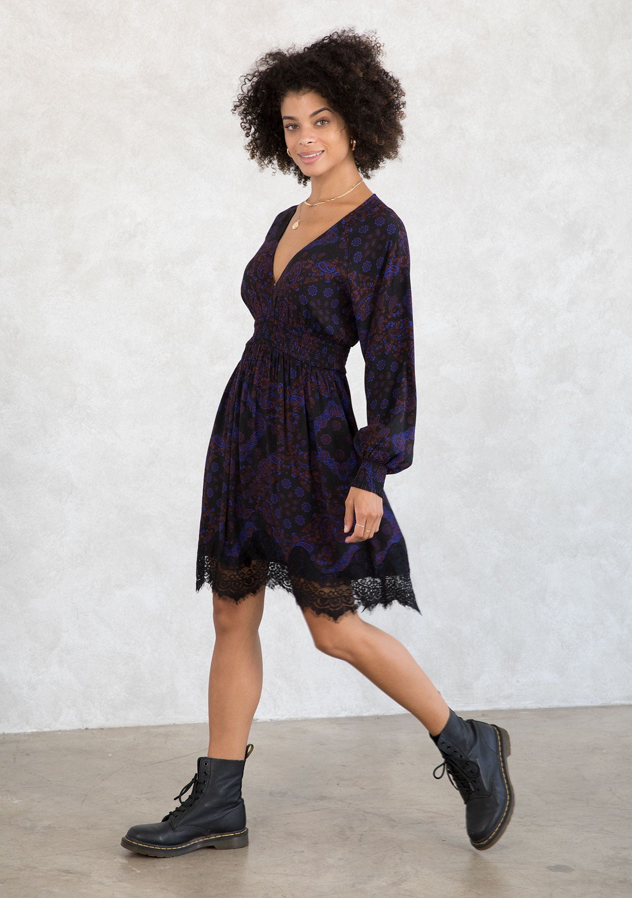PAISLEY SMOCKED WAIST DRESS
