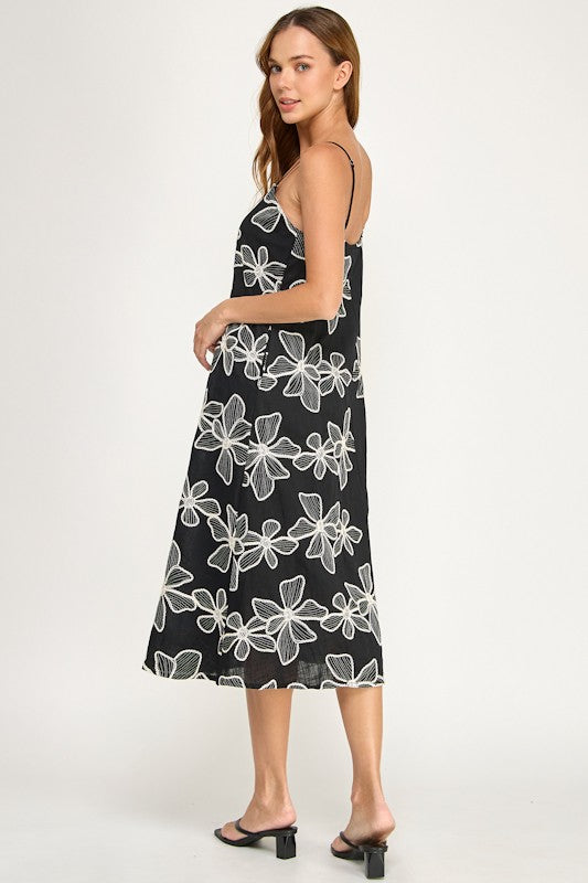 FLORAL EMBROIDERED DRESS