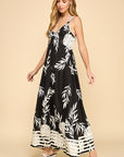 LEAF PRINT MAXI SUNDRESS