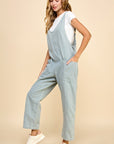 DEEP V DENIM JUMPSUIT