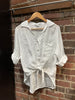TIE FRONT LINEN SHIRT