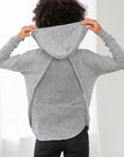OPEN KNIT BACK HOODIE