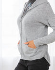 OPEN KNIT BACK HOODIE