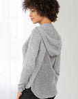 OPEN KNIT BACK HOODIE