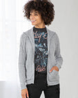 OPEN KNIT BACK HOODIE