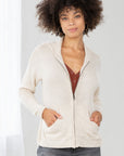 OPEN KNIT BACK HOODIE
