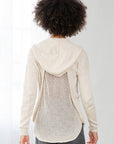 OPEN KNIT BACK HOODIE