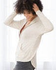 OPEN KNIT BACK HOODIE
