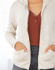OPEN KNIT BACK HOODIE