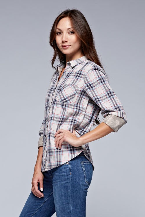 SINGLE POCKET PLAID SHIRT