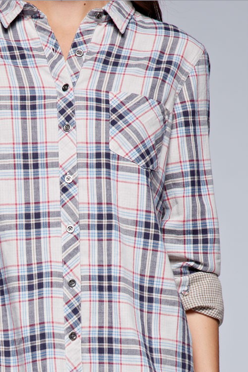 SINGLE POCKET PLAID SHIRT