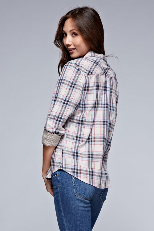 SINGLE POCKET PLAID SHIRT