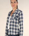 SNAP BUTTON PLAID SHIRT