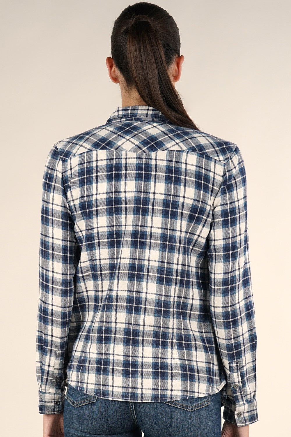 SNAP BUTTON PLAID SHIRT