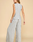 MIXED STRIPE WIDE LEG PANT