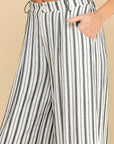 MIXED STRIPE WIDE LEG PANT