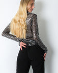 SEQUINNED LONG SLEEVE SHIRT