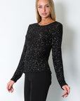 SEQUIN SCOOP NECK TOP