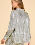 GLITTER TOUCH BUTTON DOWN SHIRT