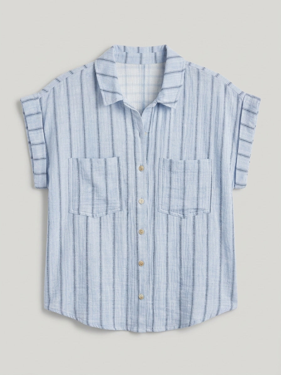 PINSTRIPE SHORT SLEEVE SHIRT