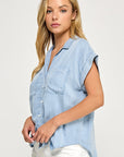 TENCEL SHORT SLEEVE BUTTON UP SHIRT