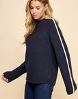 SINGLE STRIPE SLEEVE SWEATER