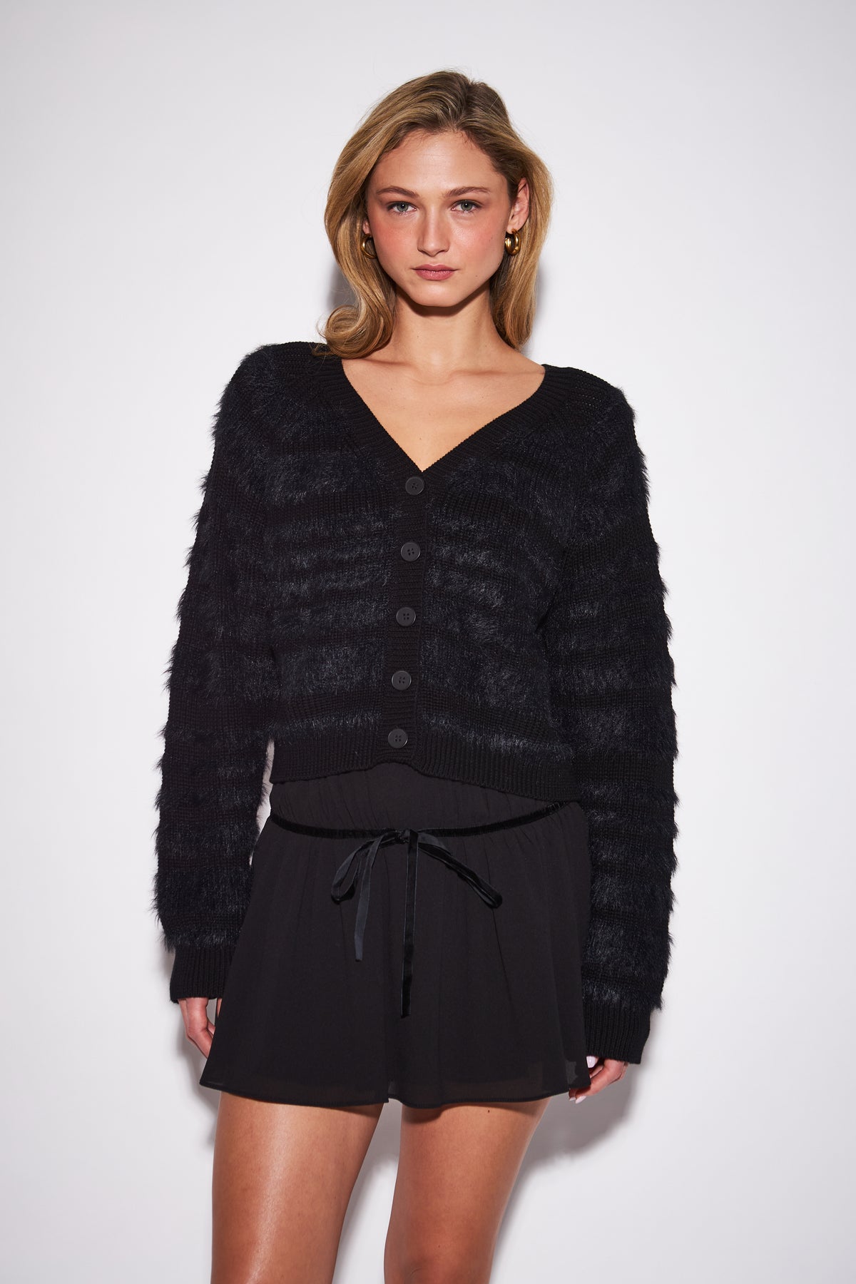 JACQUELYN EYELASH STRIPE CARDIGAN