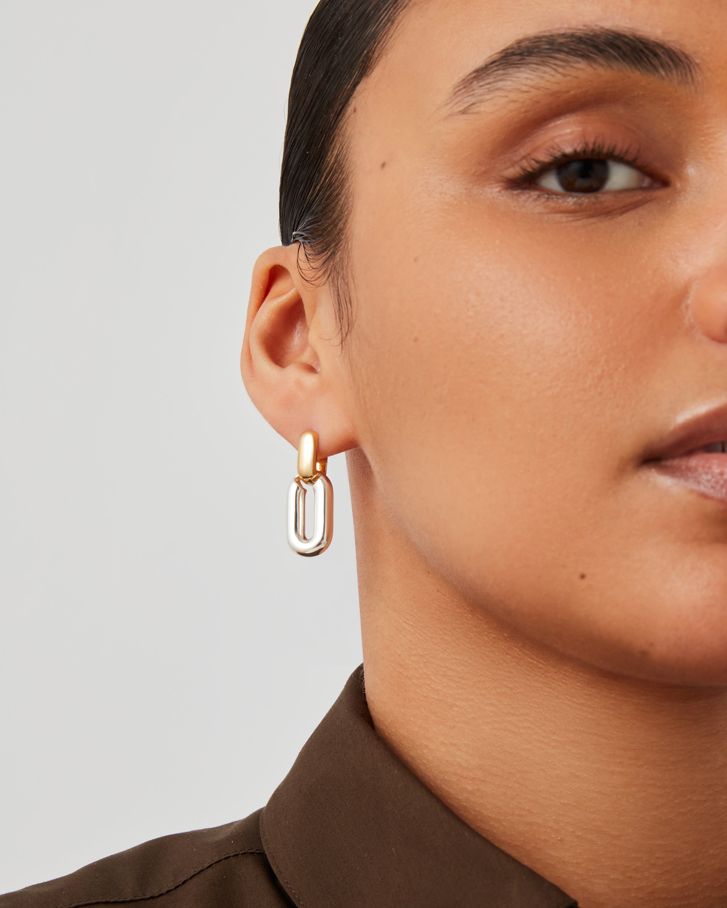 PUFFY DETACHABLE LINK EARRINGS