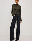 JOELLE BRUSHED TISSUE JERSEY DRAPED TOP