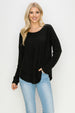 DROP SHOULDER SCOOP HEM TOP