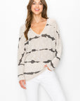 TIE DYE STRIPE FINE KNIT DOLMAN SWEATER