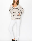 TIE DYE STRIPE FINE KNIT DOLMAN SWEATER