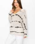 TIE DYE STRIPE FINE KNIT DOLMAN SWEATER