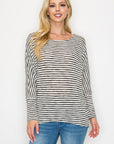 STRIPED FINE KNIT DOLMAN