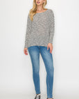 STRIPED FINE KNIT DOLMAN