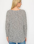 STRIPED FINE KNIT DOLMAN