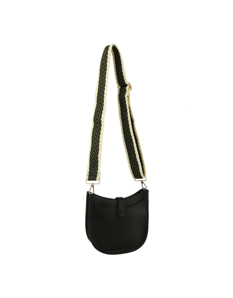 WOVEN STRAP CROSSBODY SADDLE BAG